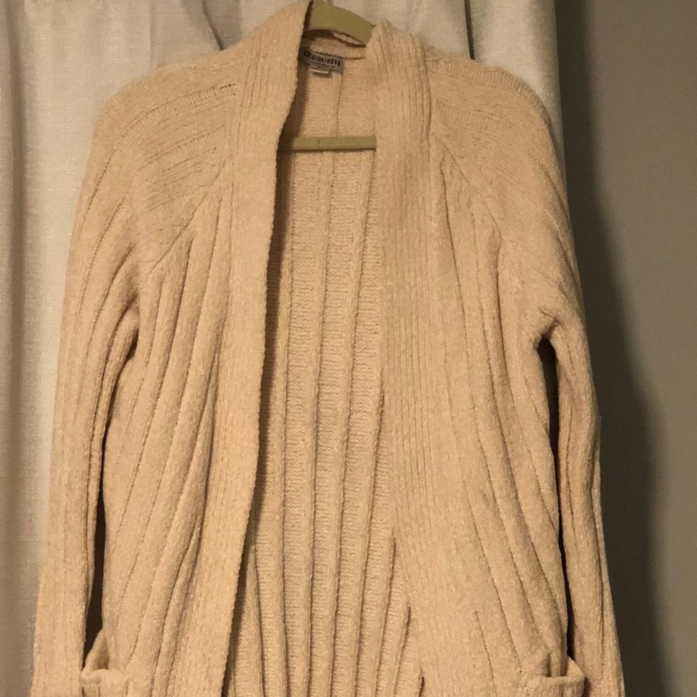 Long Cardigan White Velour